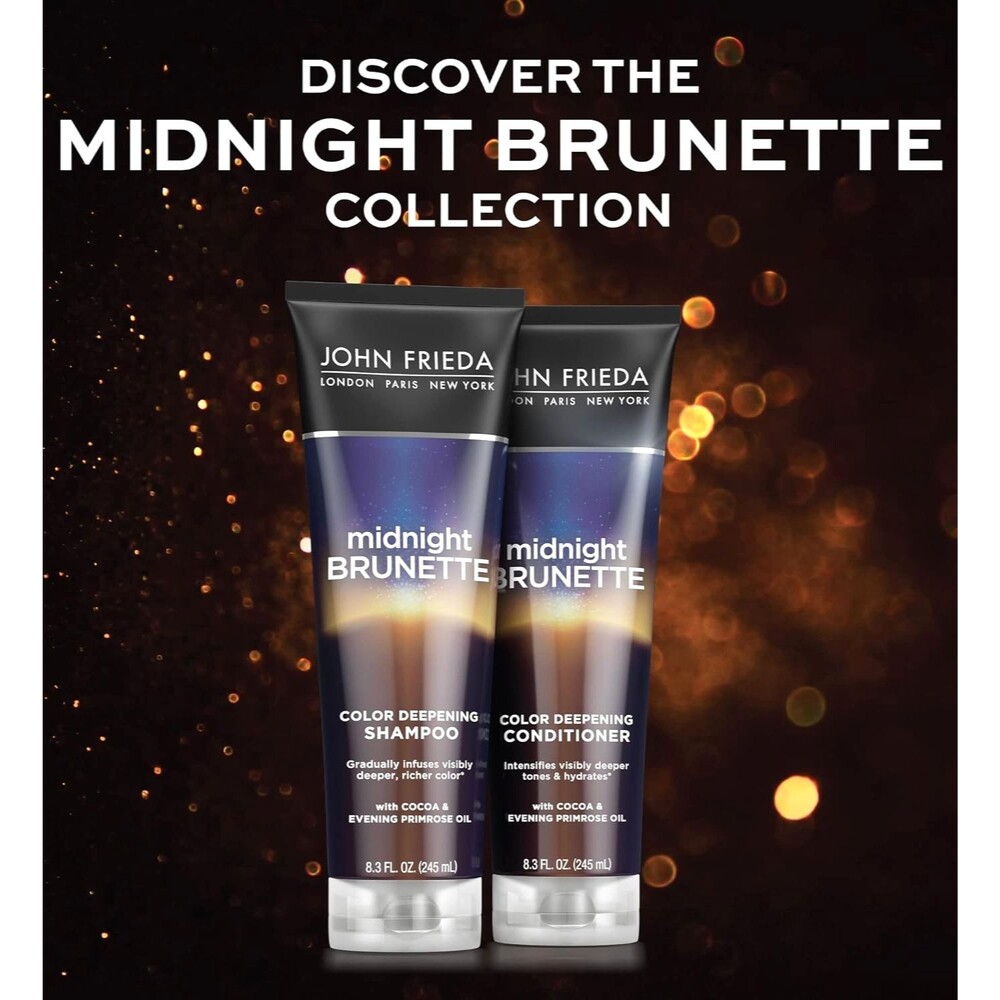 2 Pack John Frieda Midnight Brunette SHAMPOO & CONDITIONER, 8.3fl.oz. NEW